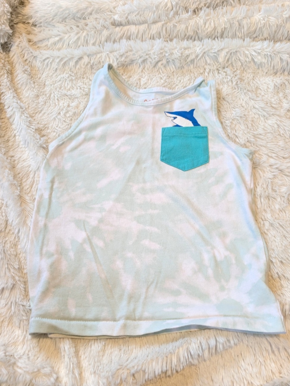 Cat & Jack Tie Dye Shark Pocket Tank Top Toddler Size 3T